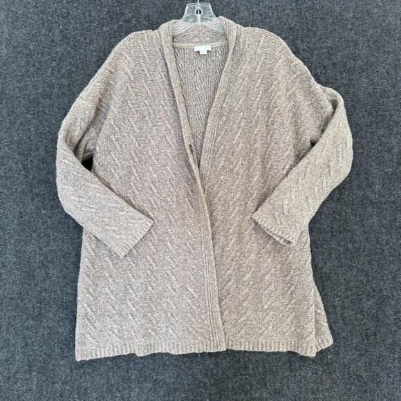 J.Jill Sweater Womens Small Beige Open Front Cardigan Textured Knit Alpaca Blend - Picture 1 of 8